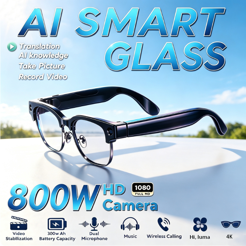 Audio Music Video - 800W HD Pixel Smart Glasses Men