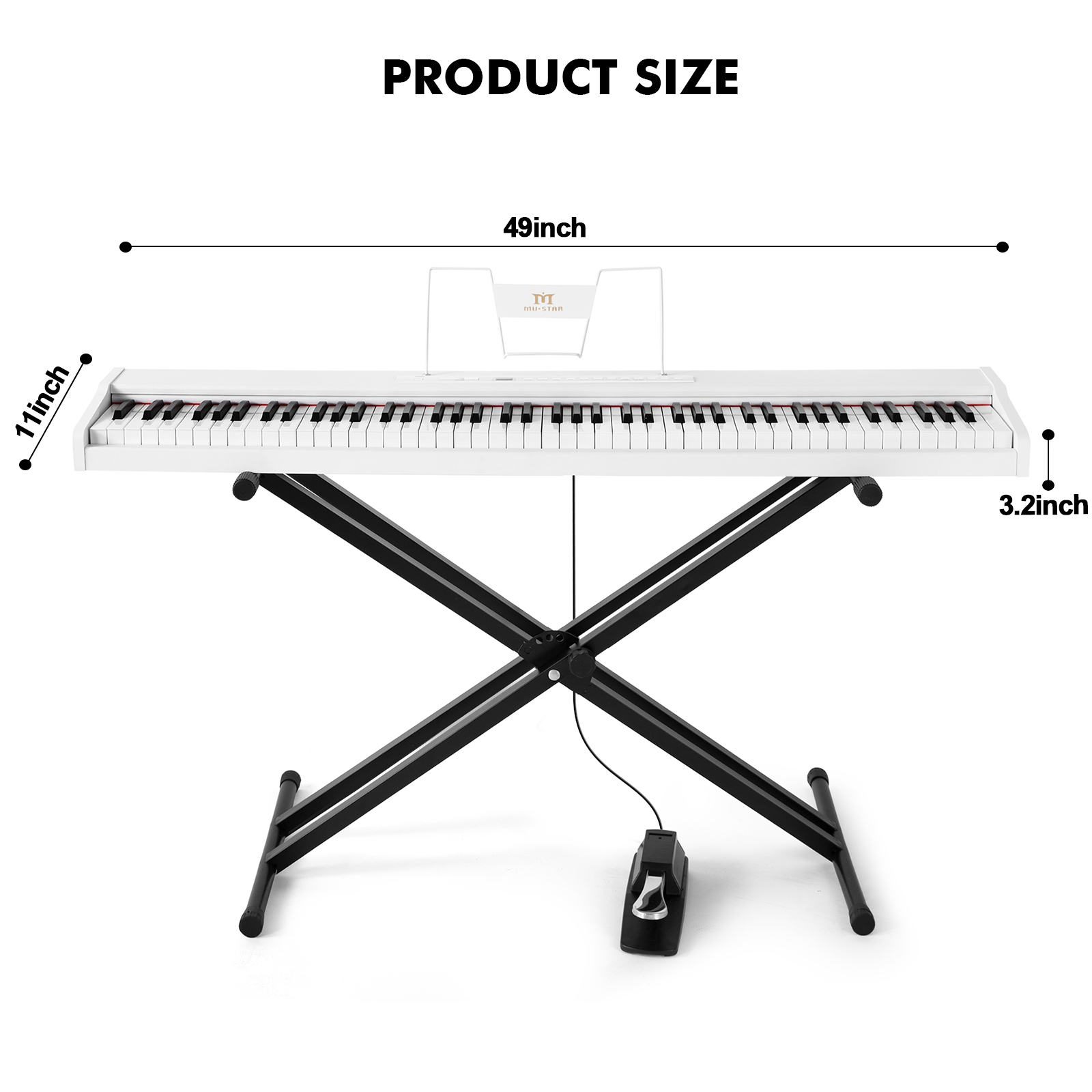 MUSTAR 88 Key Piano Keyboard S - đánh giá và giá Piano Sustain Pedal