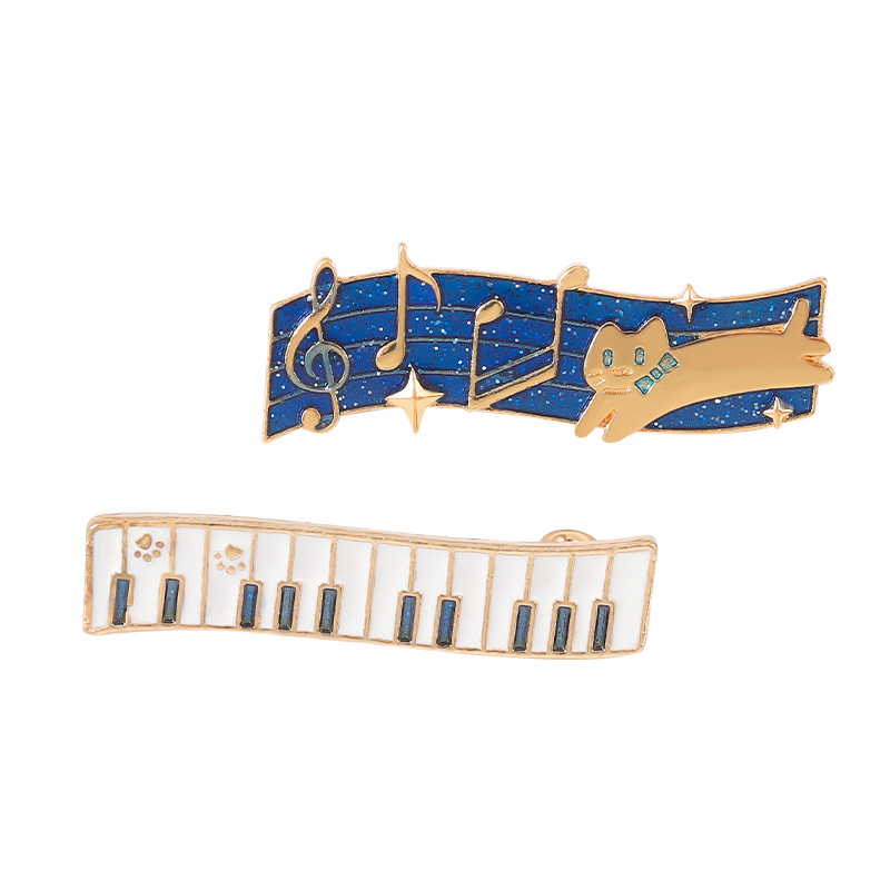 2Pcs Cute Cat Music Enamel Pin - đánh giá và giá Audio Music Notes