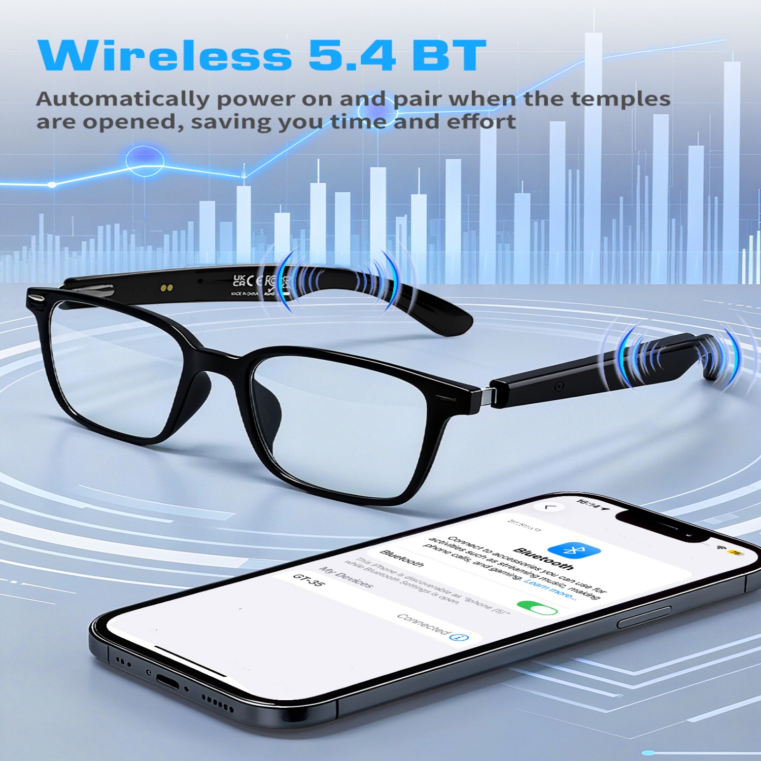 GT35 Smart Glasses with AI Tra - đánh giá và giá Audio With Music Ai