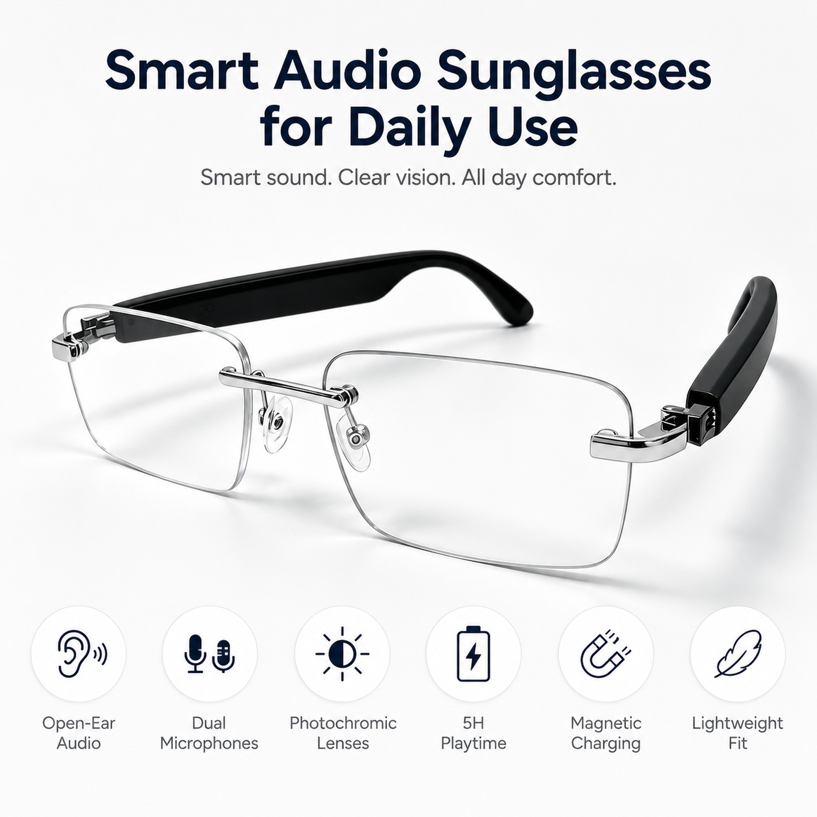 Bluetooth Smart Sunglasses, Ph - đánh giá và giá Audio Music Bluetooth