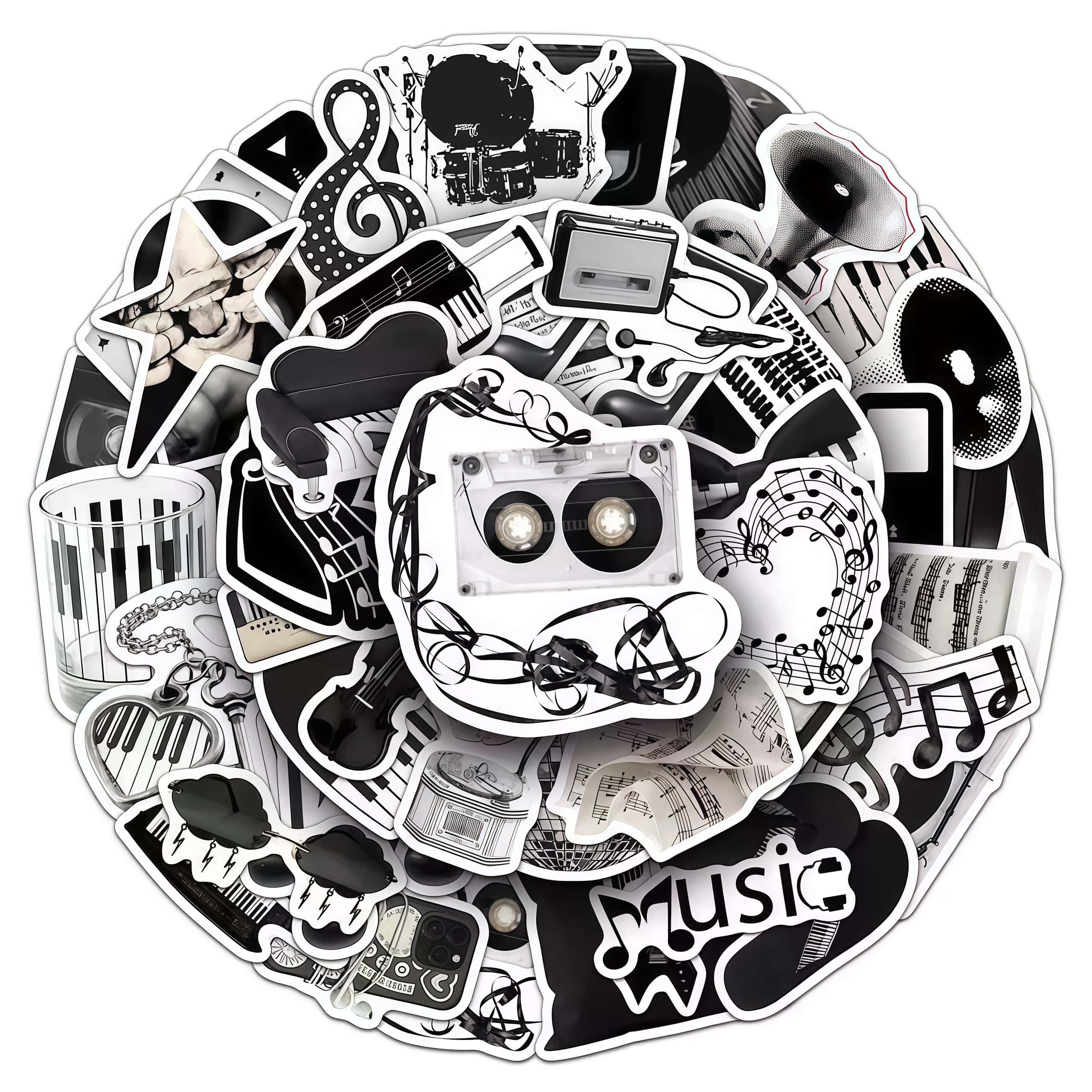 50Pcs Black White Musical Inst - đánh giá và giá Audio Music Notes
