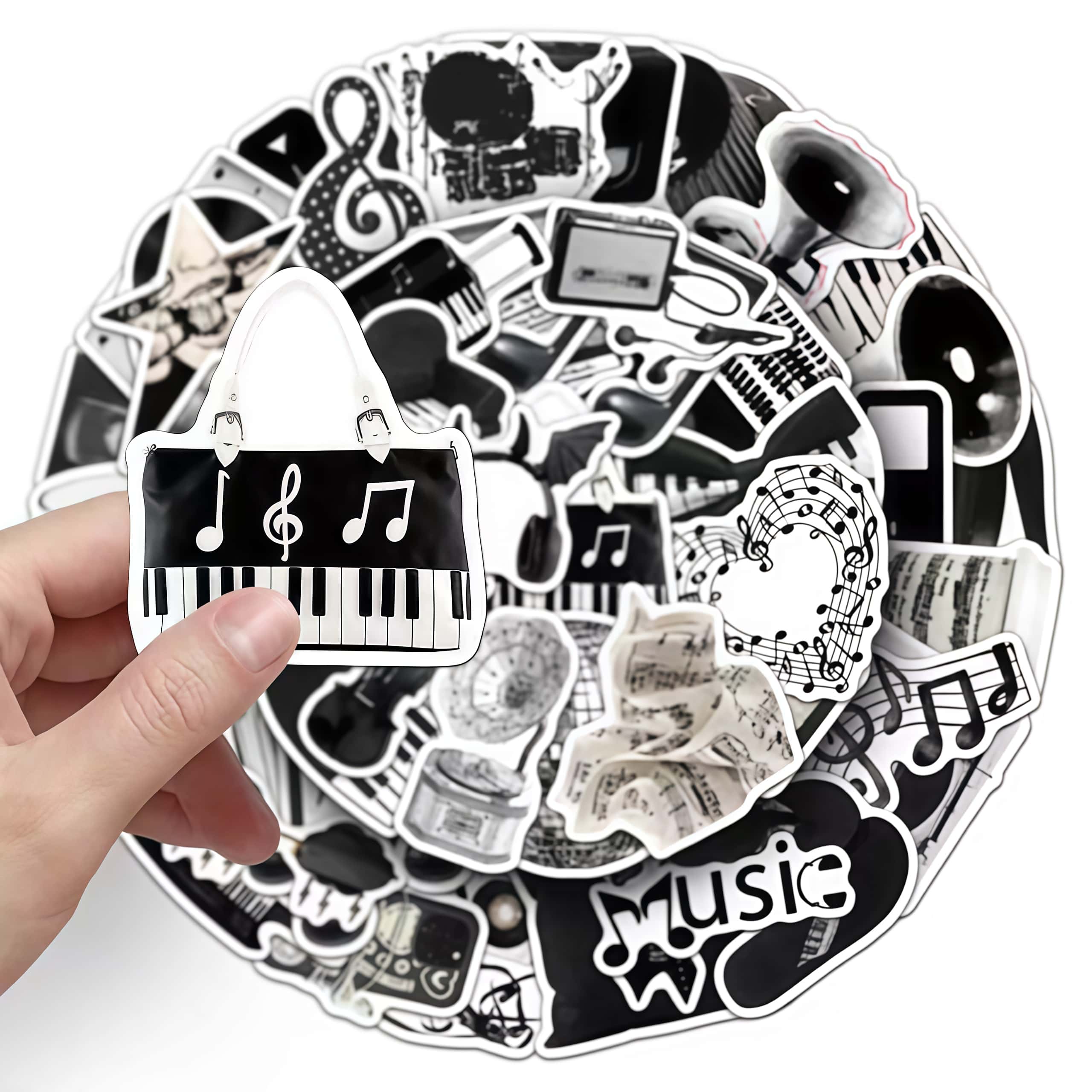 50Pcs Black White Musical Inst - đánh giá và giá Audio Music Notes