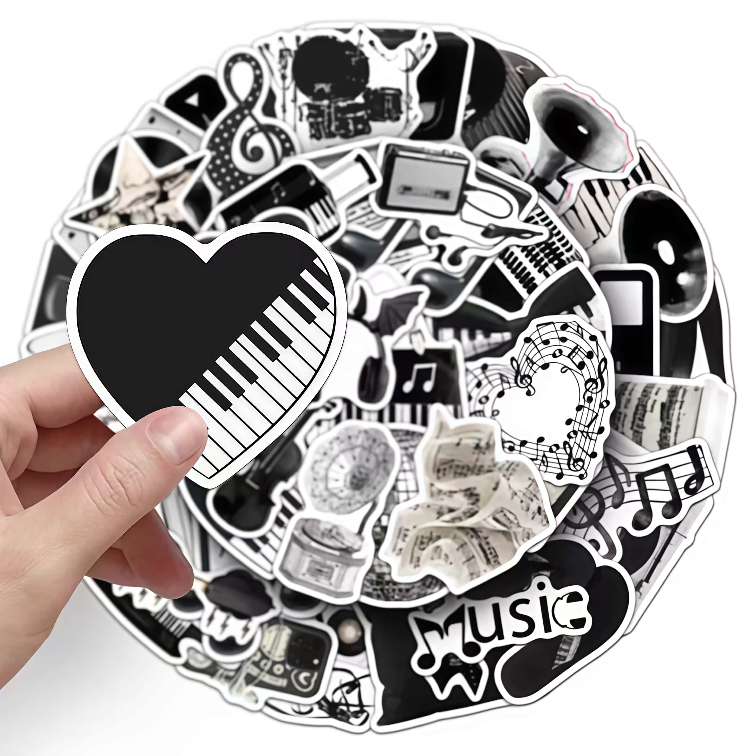 50Pcs Black White Musical Inst - đánh giá và giá Audio Music Notes