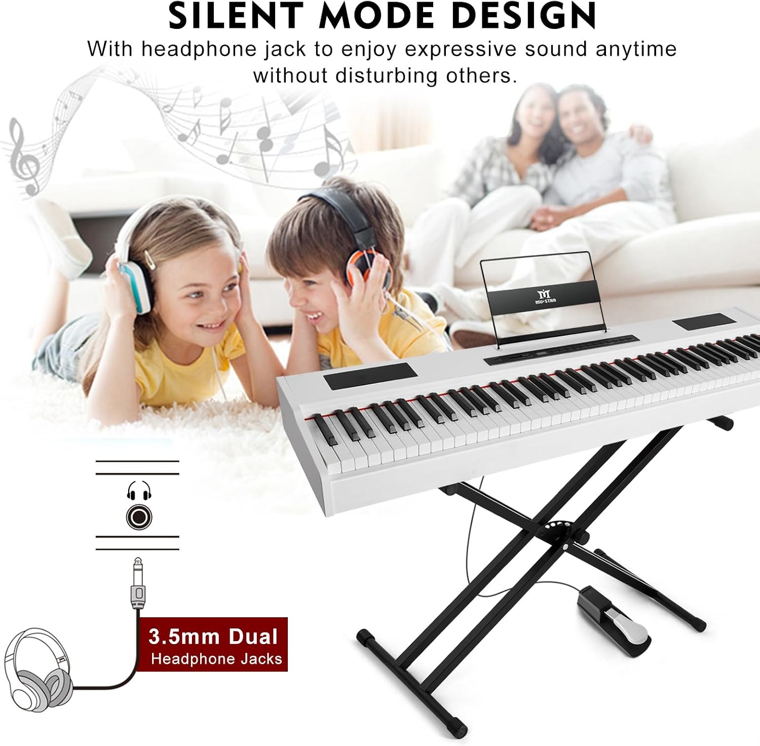 MUSTAR Digital Piano Keyboard  - đánh giá và giá Piano Sustain Pedal