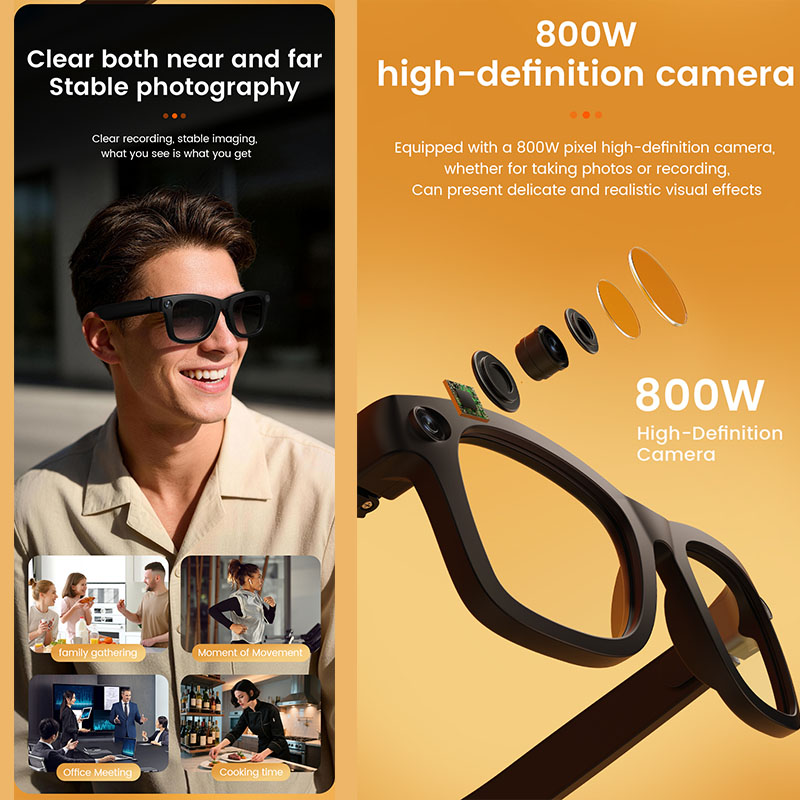 AI Smart Glasses 800W Camera A - đánh giá và giá Audio With Music Ai