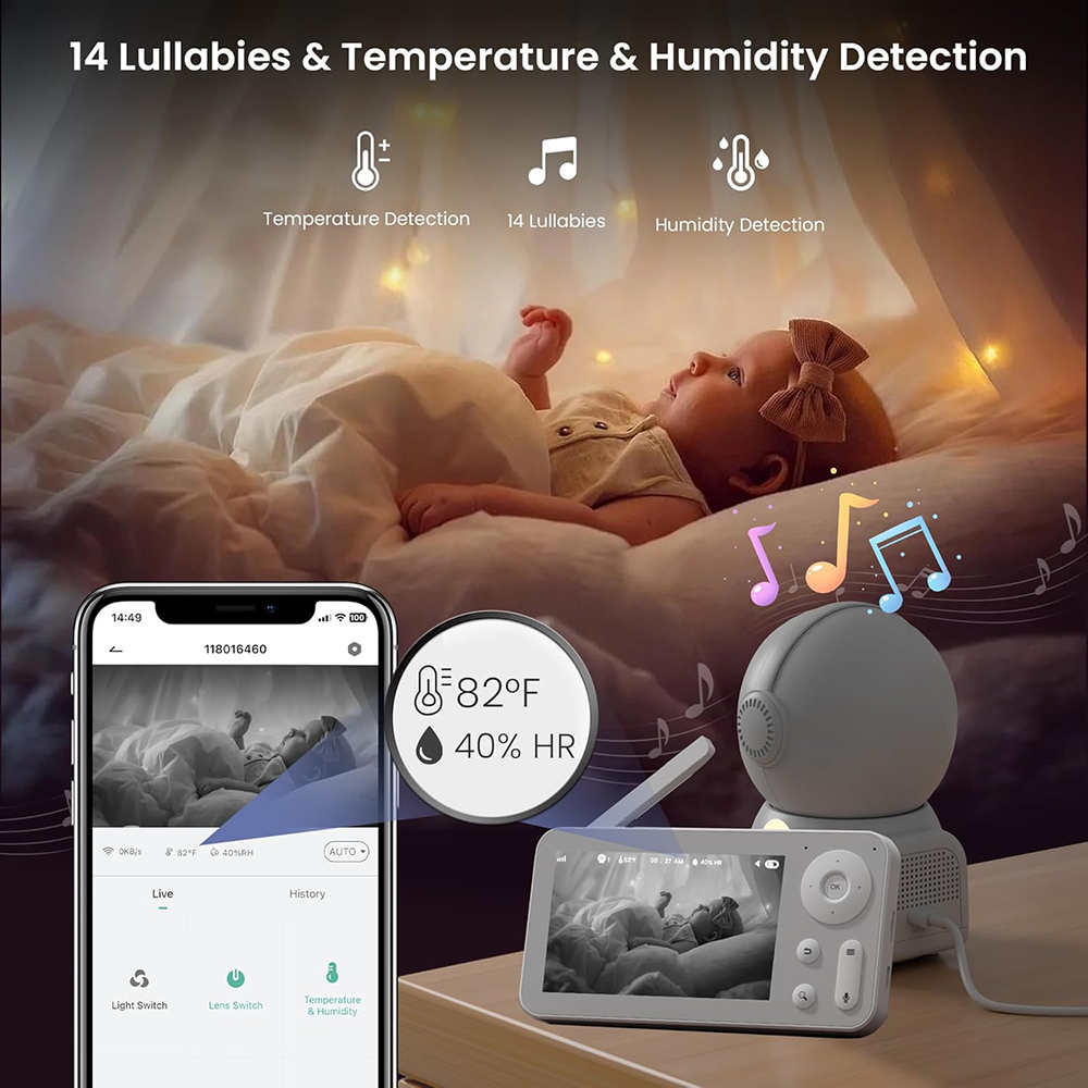 2K Baby Monitor with 2 Cameras - đánh giá và giá Audio Music Video