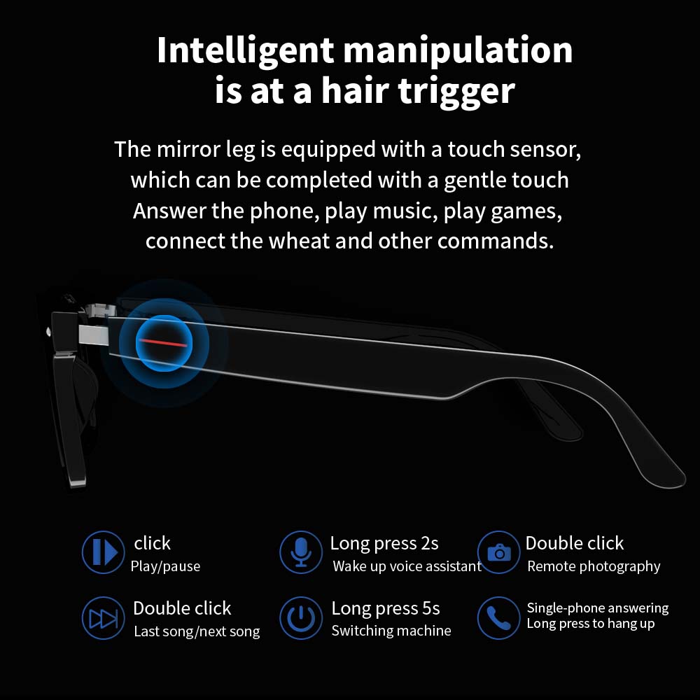 SENBONO E13 Smart Glasses:Blue - đánh giá và giá Audio Music Bluetooth